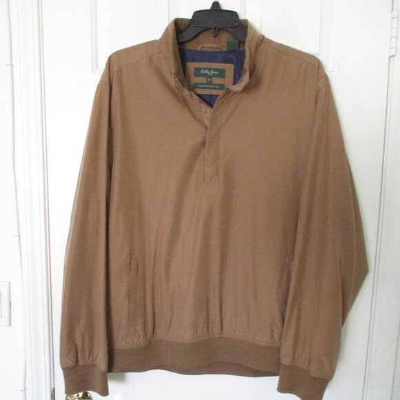 Bobby Jones Mens L/S Camel Tan Silk Water Resistant Golf Sweater - Size XL - Picture 1 of 2